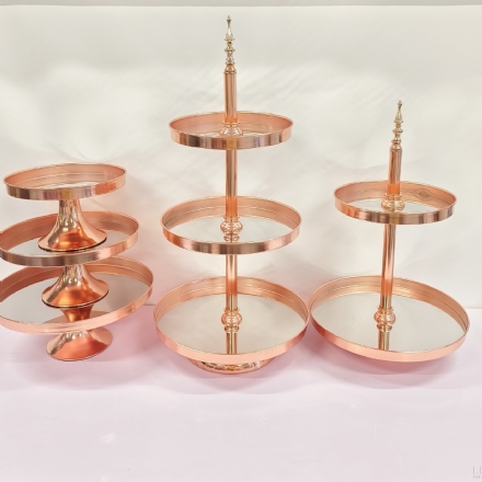Cake Stands Rose Gold - cake stands rose gold - 1    - Leona Party and Home