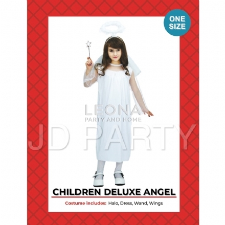 CHILDREN DELUXE ANGEL COSTUME - children deluxe angel costume - 1    - Leona Party and Home