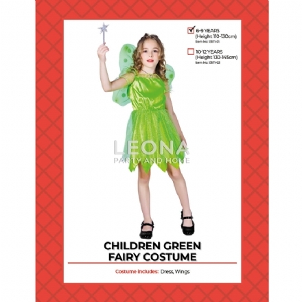 CHILDREN GREEN FAIRY COSTUME - Leona Party and Home