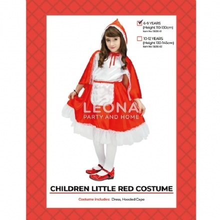 CHILDREN LITTLE RED RIDING HOOD COSTUME - children little red riding hood costume - 2    - Leona Party and Home