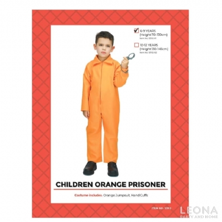 Children Orange Prisoner Costume - Leona Party and Home