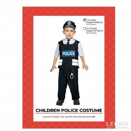 Children Police Officer Costume - children police officer costume - 1    - Leona Party and Home