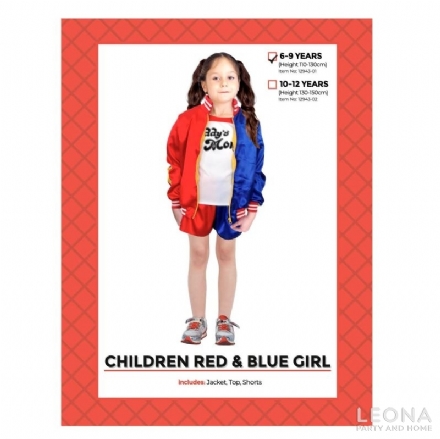 Children Red and Blue Girl Costume - Leona Party and Home