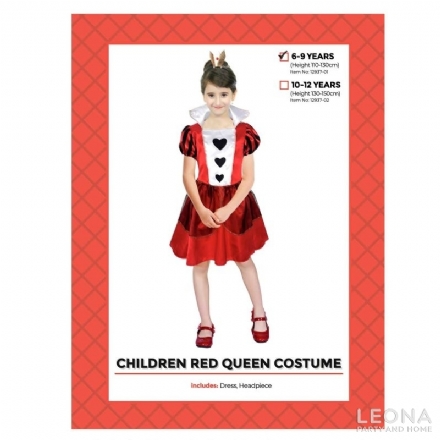 Children Red Queen Costume - children red queen costume - 1    - Leona Party and Home