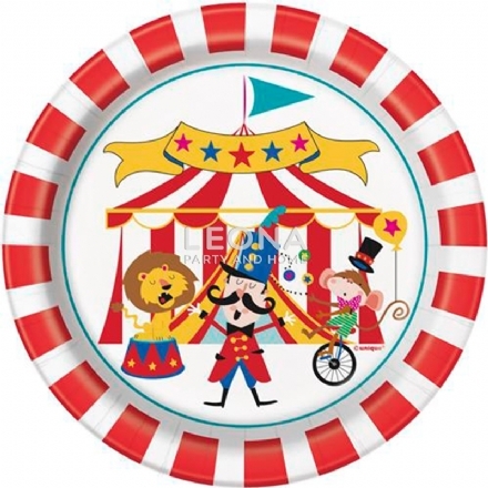 Circus Carnival 8 x 18cm Paper Plates - Leona Party and Home