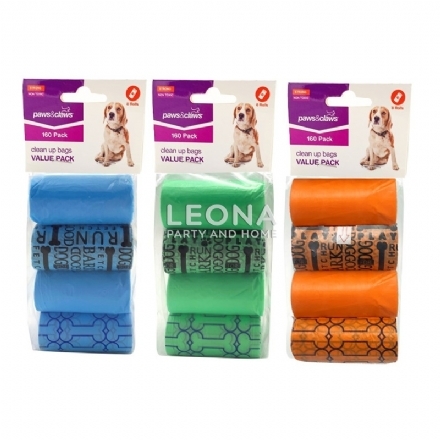 CLEAN UP BAGS VALUE PACK 8 ROLLS / 160 BAGS 31.5X22CM 3 ASSTD - clean up bags value pack 8 rolls  160 bags 315x22cm 3 asstd - 1    - Leona Party and Home