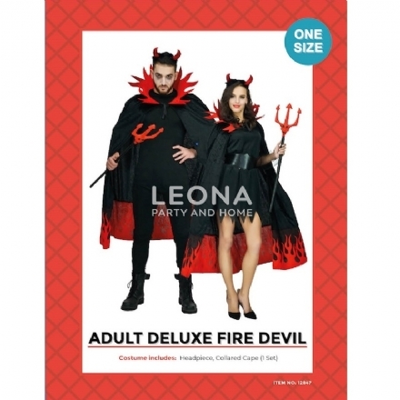 COSTUME ADULT DELUXE FIRE DEVIL - costume adult deluxe fire devil - 1    - Leona Party and Home