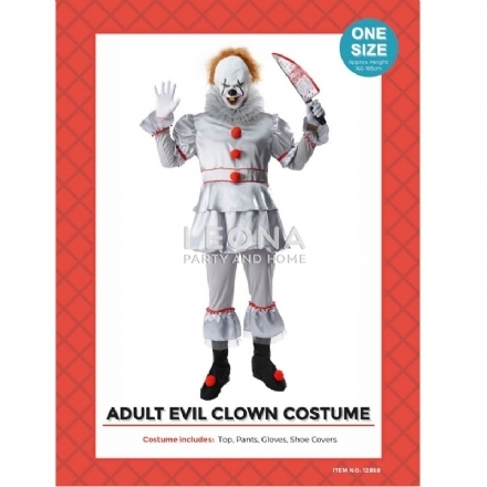 COSTUME ADULT KILLER CLOWN MAN - costume adult killer clown man - 1    - Leona Party and Home