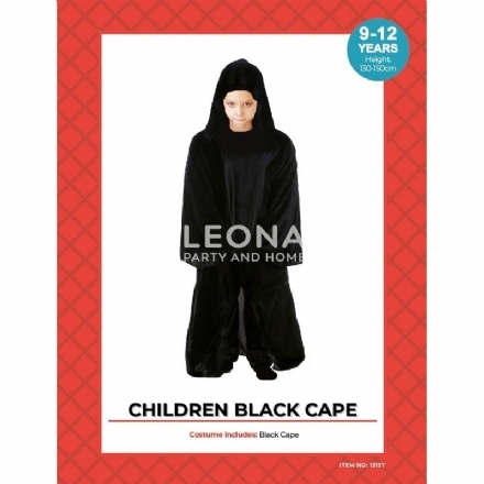 CHILDREN BLACK CAPE COSTUME - Leona Party and Home
