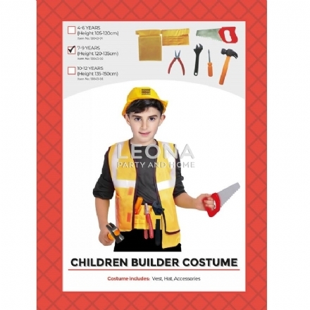 CHILDREN BUILDER COSTUME - costume children builder - 1    - Leona Party and Home