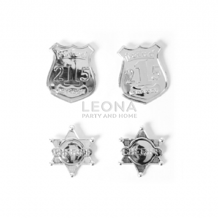 DELUXE POLICE OFFICER BADGE (4PK) - deluxe police officer badge 4pk - 1    - Leona Party and Home