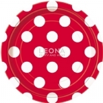 Dots Ruby Red 8 x 18cm Paper Plates - dots ruby red 8 x 18cm paper plates - 1    - Leona Party and Home