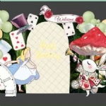 DPK048 Alice in Wonderland Princess Rabbit Cut-out - dpk048 alice in wonderland princess rabbit cut out - 6    - Leona Party and Home