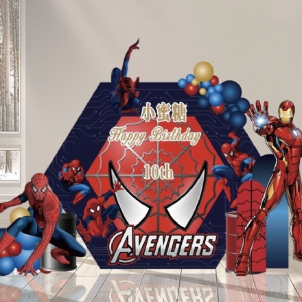 DPK049 Avengers Spiderman Ironman Red Blue Cut-out - Leona Party and Home