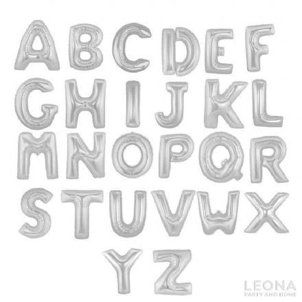 FOIL BALLOON 35CM LETTER SILVER - Leona Party and Home