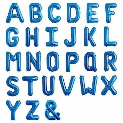 FOIL BALLOON 35CM LETTERS BLUE - foil balloon 35cm letters blue - 1    - Leona Party and Home
