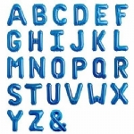 FOIL BALLOON 35CM LETTERS BLUE - foil balloon 35cm letters blue - 1    - Leona Party and Home
