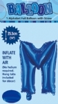 FOIL BALLOON 35CM LETTERS BLUE - foil balloon 35cm letters blue - 14    - Leona Party and Home
