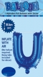FOIL BALLOON 35CM LETTERS BLUE - foil balloon 35cm letters blue - 22    - Leona Party and Home