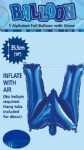 FOIL BALLOON 35CM LETTERS BLUE - foil balloon 35cm letters blue - 24    - Leona Party and Home