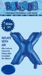 FOIL BALLOON 35CM LETTERS BLUE - foil balloon 35cm letters blue - 25    - Leona Party and Home