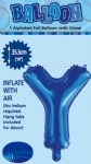 FOIL BALLOON 35CM LETTERS BLUE - foil balloon 35cm letters blue - 26    - Leona Party and Home