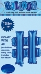 FOIL BALLOON 35CM LETTERS BLUE - foil balloon 35cm letters blue - 29    - Leona Party and Home