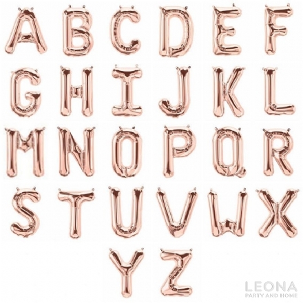 FOIL BALLOON 35CM LETTERS ROSE GOLD - Leona Party and Home