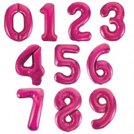 FOIL BALLOON 35CM NUMBERS PINK - Leona Party and Home