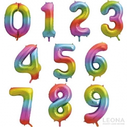 FOIL BALLOON 86CM LETTER RAINBOW - Leona Party and Home