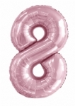 FOIL BALLOON 86CM NUMBERS LIGHT PINK - foil balloon 86cm numbers baby pink - 10    - Leona Party and Home