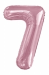 FOIL BALLOON 86CM NUMBERS LIGHT PINK - foil balloon 86cm numbers baby pink - 9    - Leona Party and Home