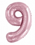FOIL BALLOON 86CM NUMBERS LIGHT PINK - foil balloon 86cm numbers baby pink - 11    - Leona Party and Home