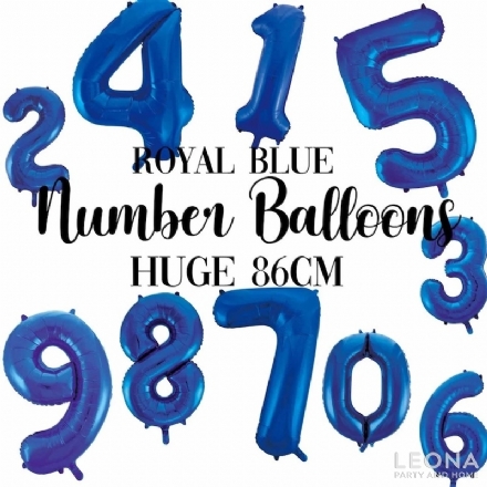 FOIL BALLOON 86CM NUMBERS BLUE - Leona Party and Home