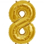 FOIL BALLOON 86CM NUMBERS GOLD - foil balloon 86cm numbers gold - 9    - Leona Party and Home