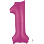 FOIL BALLOON 86CM NUMBERS HOT PINK - foil balloon 86cm numbers hot pink - 3    - Leona Party and Home