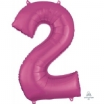 FOIL BALLOON 86CM NUMBERS HOT PINK - foil balloon 86cm numbers hot pink - 4    - Leona Party and Home