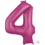 FOIL BALLOON 86CM NUMBERS HOT PINK - foil balloon 86cm numbers hot pink - 6    - Leona Party and Home