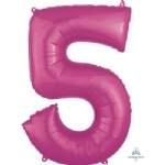 FOIL BALLOON 86CM NUMBERS HOT PINK - foil balloon 86cm numbers hot pink - 7    - Leona Party and Home