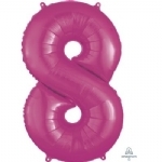 FOIL BALLOON 86CM NUMBERS HOT PINK - foil balloon 86cm numbers hot pink - 10    - Leona Party and Home