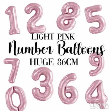 FOIL BALLOON 86CM NUMBERS LIGHT PINK - Leona Party and Home