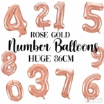 FOIL BALLOON 86CM NUMBERS ROSE GOLD - foil balloon 86cm numbers rose gold - 11    - Leona Party and Home