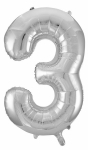 FOIL BALLOON 86CM NUMBERS SILVER - foil balloon 86cm numbers silver - 5    - Leona Party and Home