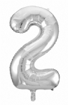 FOIL BALLOON 86CM NUMBERS SILVER - foil balloon 86cm numbers silver - 4    - Leona Party and Home