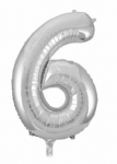 FOIL BALLOON 86CM NUMBERS SILVER - foil balloon 86cm numbers silver - 8    - Leona Party and Home