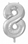 FOIL BALLOON 86CM NUMBERS SILVER - foil balloon 86cm numbers silver - 10    - Leona Party and Home