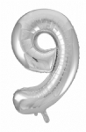 FOIL BALLOON 86CM NUMBERS SILVER - foil balloon 86cm numbers silver - 11    - Leona Party and Home