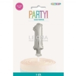 Foil Balloon Cake Topper 12.7cm - Silver 1 - foil balloon cake topper 127cm   silver 1 - 1    - Leona Party and Home