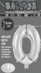 FOIL BALLOON 35CM NUMBERS SILVER - foil balloon numbers silver 35cm - 2    - Leona Party and Home
