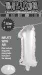 FOIL BALLOON 35CM NUMBERS SILVER - foil balloon numbers silver 35cm - 3    - Leona Party and Home